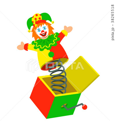 ピエロ びっくり箱のイラスト素材