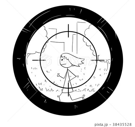 スナイパー スコープ 望遠鏡 男のイラスト素材