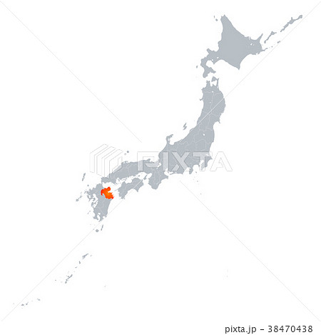 大分県地図のイラスト素材