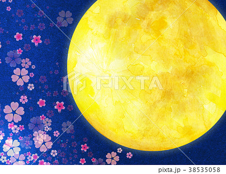 月 月面 満月 クレーターのイラスト素材