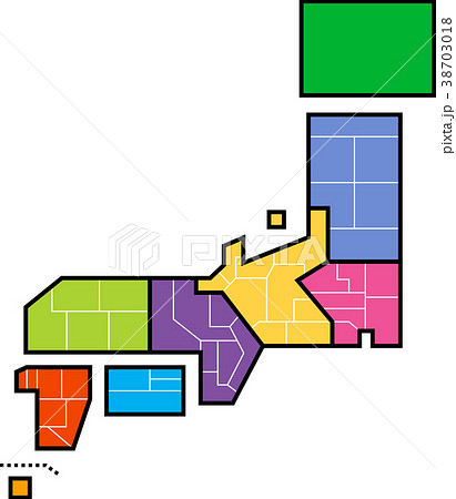 略図 日本地図のイラスト素材