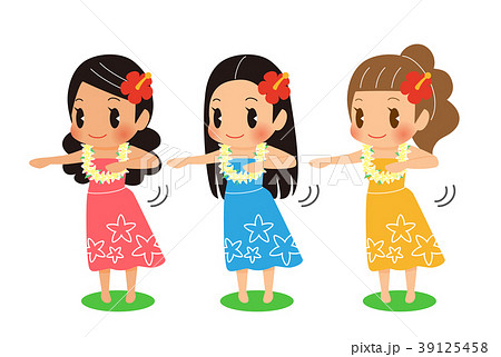 フラダンス フラ ダンス ハイビスカス 夏 イラストのイラスト素材 フラダンス フラ ダンス ハイビスカス 夏 イラストのイラスト素材