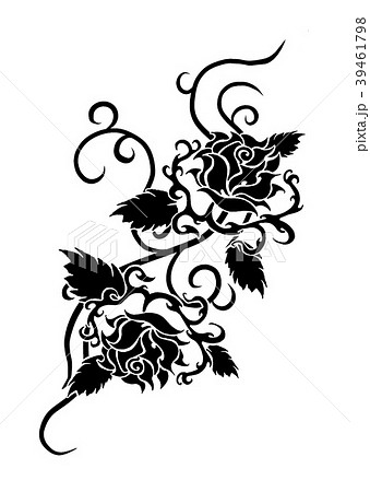 タトゥー 薔薇 トライバル 刺青のイラスト素材