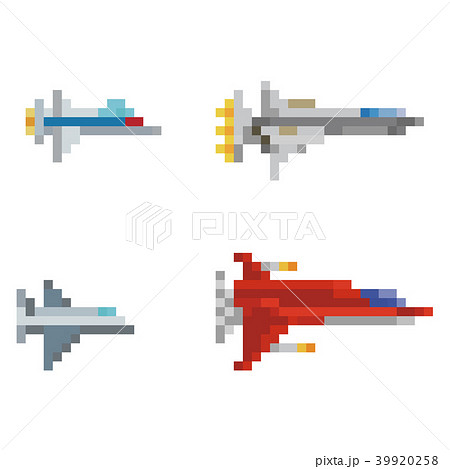 ドット絵 飛行機 戦闘機 シューティングのイラスト素材 Pixta