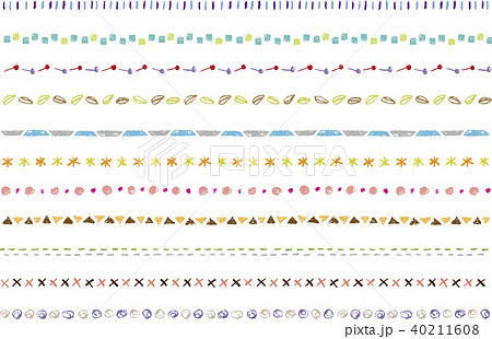 クレヨン ライン 線 飾りのイラスト素材