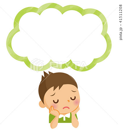 想像 考える 子供 男の子のイラスト素材