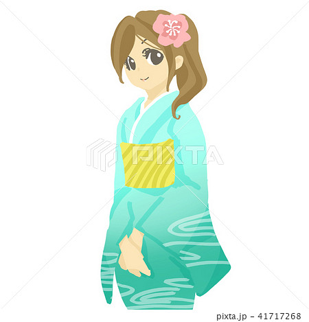 浴衣 女性 代 綺麗のイラスト素材