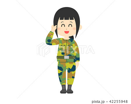 陸上自衛隊 敬礼のイラスト素材