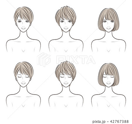 ベリーショートヘアのイラスト素材