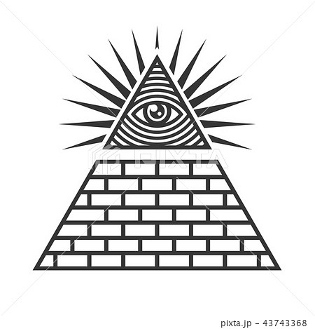 Illuminati eye of free mason secret society. Mystic all seeing