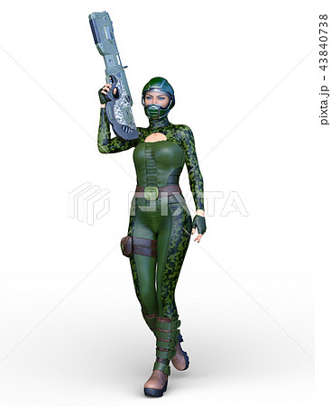 イラスト 軍隊 軍人 女性のイラスト素材