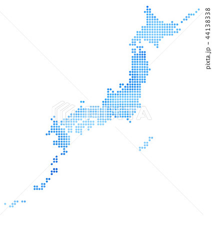 日本地図 日本 地図 ドット柄のイラスト素材