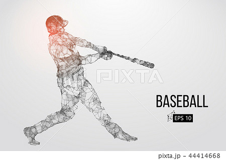 シルエット 野球 影 男性のイラスト素材