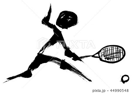 スポーツ 球技 テニス シルエットのイラスト素材