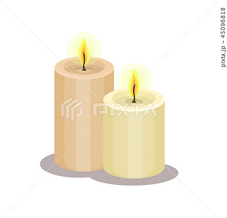 ロウソク キャンドル 炎 おしゃれのイラスト素材