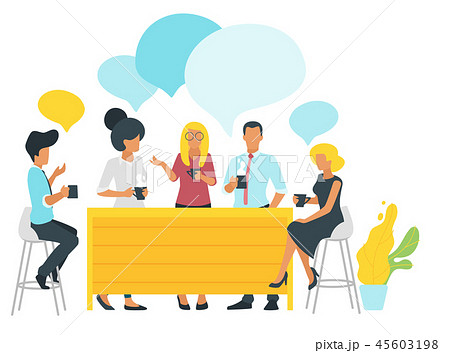 人物 グループ ディスカッション 議論のイラスト素材