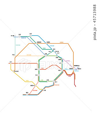 山手線 路線図のイラスト素材