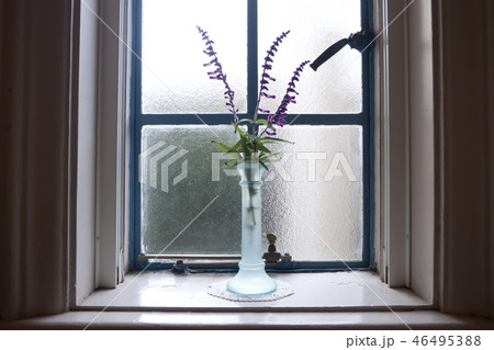 花 洋館 横浜 花瓶の写真素材