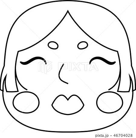 お面 縁起物 おかめ 招福のイラスト素材