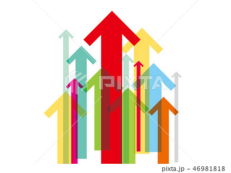 矢印 アップ 上がる 右肩上がりのイラスト素材