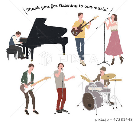 人物 男女 バンド イラストのイラスト素材