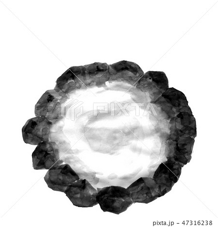 温泉 池 イラスト 白黒のイラスト素材