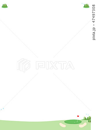 ボール 背景 ゴルフ 芝生のイラスト素材