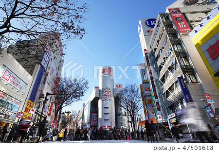 渋谷 渋谷駅 渋谷109 歩行者天国の写真素材