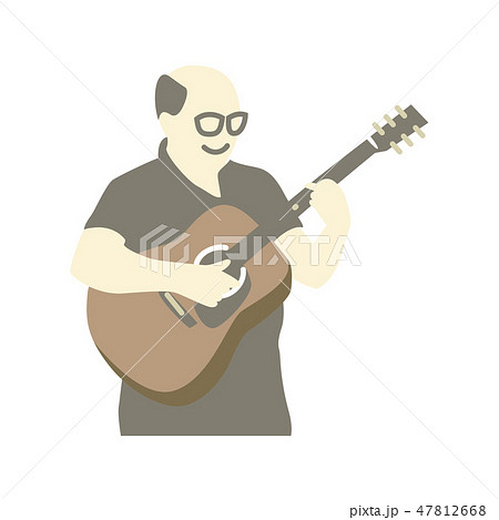 ギターを弾く男性のイラスト素材
