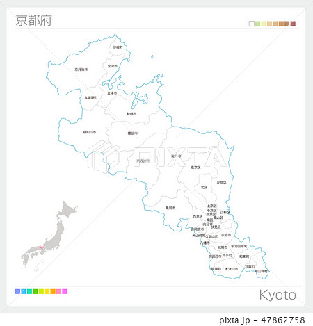 京都地図のイラスト素材集 ピクスタ