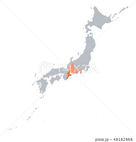 三重県地図のイラスト素材