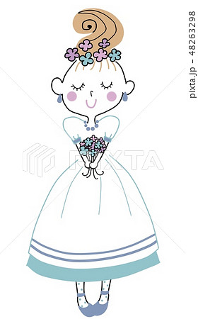 姫 手描き 少女 ドレスのイラスト素材