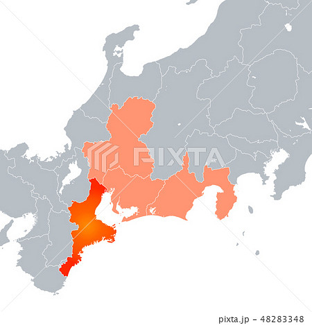 三重県地図のイラスト素材