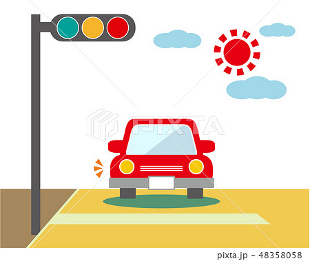 車 自動車 信号 信号機のイラスト素材