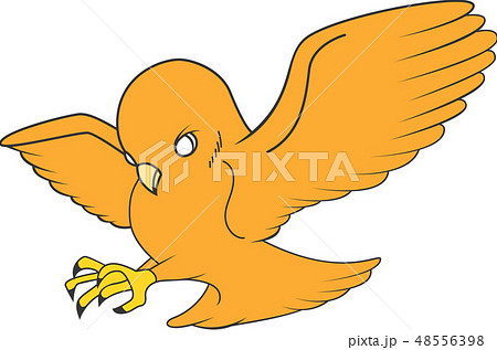 イラスト 鳥 正面 飛ぶの写真素材 Pixta