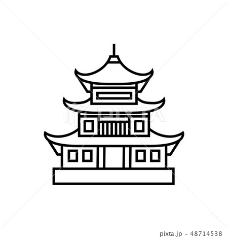 中国宮殿建築様式のイラスト素材