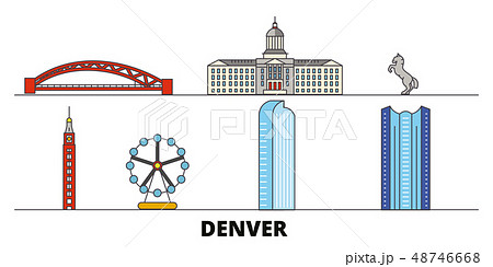 Denver postage and postal stamp. USA Colorado - Stock Illustration  [104171097] - PIXTA