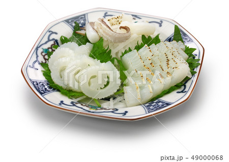 スミイカ 刺身の写真素材
