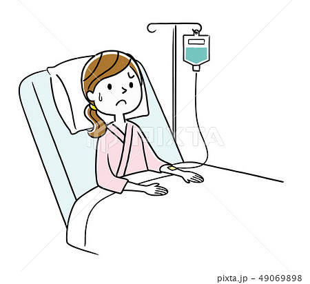 入院 困る 不安 女性のイラスト素材