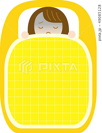布団に横になるのイラスト素材