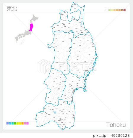 岩手 岩手県 地図 白地図のイラスト素材