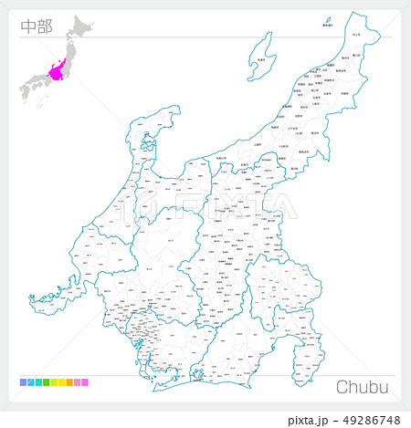 静岡県の地図のイラスト素材