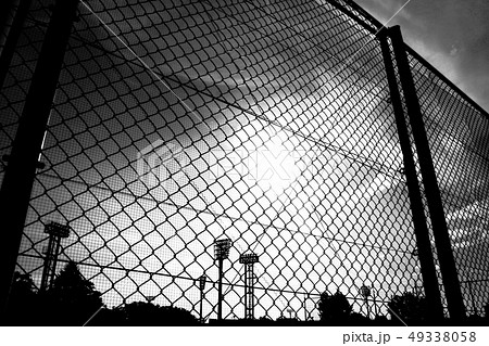 白黒 野球の写真素材
