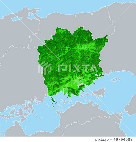 岡山 岡山県 日本地図 マップのイラスト素材