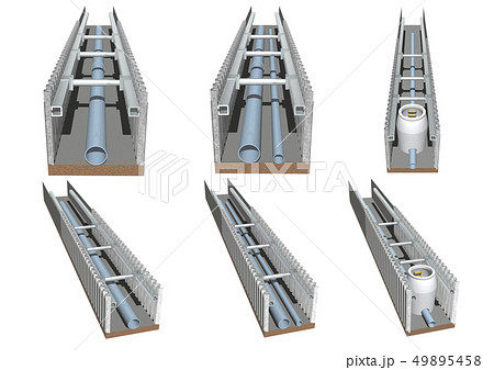 下水道管布設工事のイラスト素材 - PIXTA