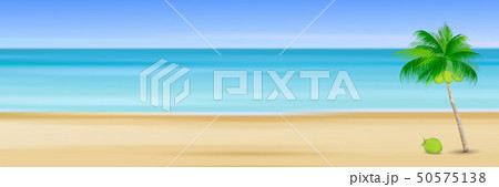海 ヤシの木 ビーチ 砂浜のイラスト素材