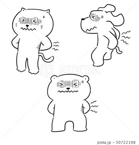 腰痛 マンガ 動物 痛いのイラスト素材