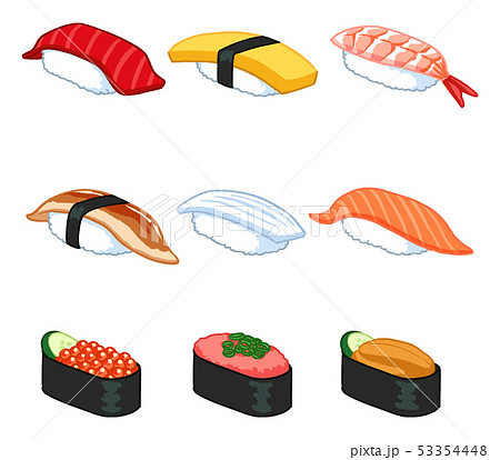 寿司 たまご にぎり 卵のイラスト素材