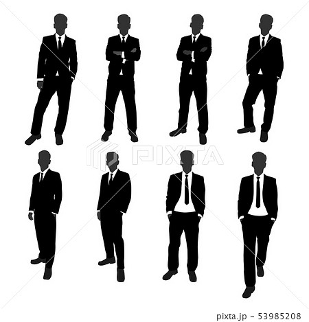 スーツ姿 男性 人物 シルエットのイラスト素材