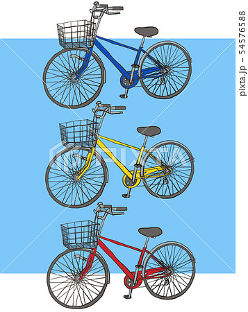 自転車 イラスト 線画 ペン画のイラスト素材